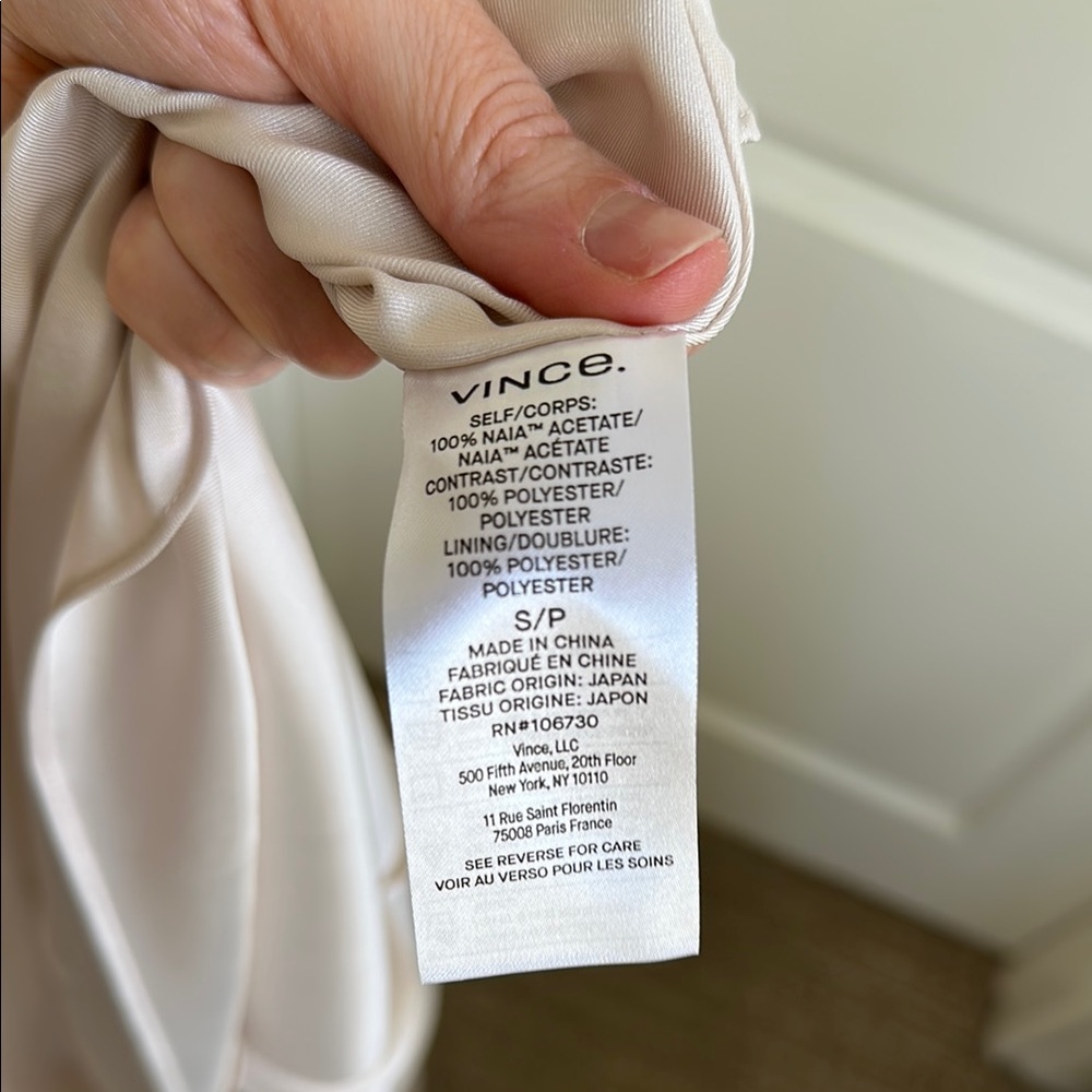 NWT Vince *Sold Out S* Chiffon-Layered Satin Slip Dress - Picture 10 of 11